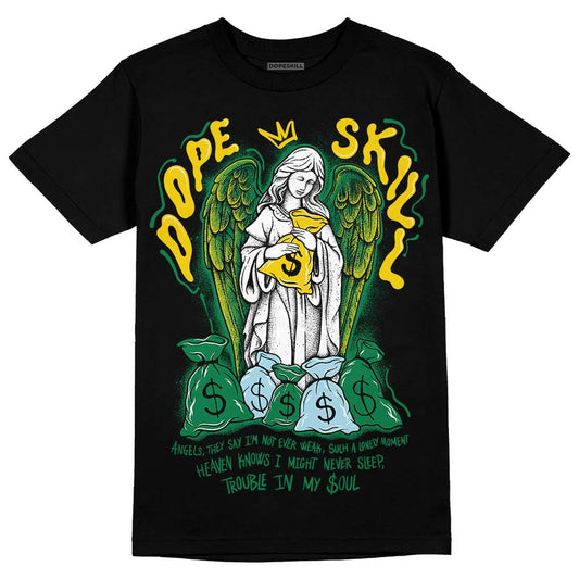 Jordan 5 “Lucky Green” DopeSkill T-Shirt Angels Graphic Streetwear - Black 