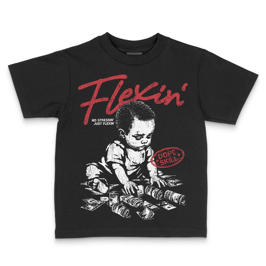 Jordan 1 Low OG "Chicago" DopeSkill Toddler Kids T-shirt Flexin' Graphic Streetwear - Black