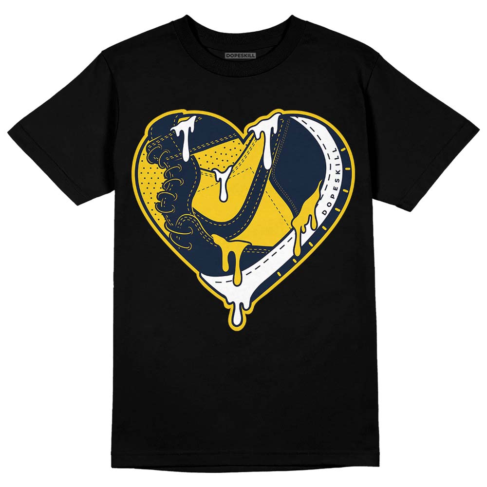 Dunk Low Vintage “Michigan” DopeSkill T-Shirt Heart Jordan 1 Graphic Streetwear - Black