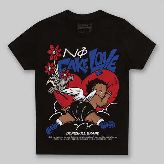 Jordan 4 “Rare Air” DopeSkill Toddler Kids T-shirt No Fake Love Graphic Streetwear - Black