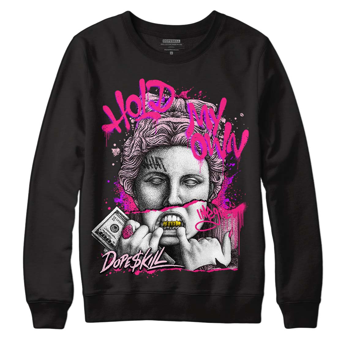 Dunk Low LX Pink Foam DopeSkill Sweatshirt Hold My Own Graphic Streetwear - Black