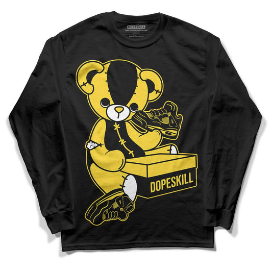Jordan 4 Tour Yellow Thunder DopeSkill Long Sleeve T-Shirt Sneakerhead BEAR Graphic Streetwear - Black