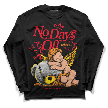 Jordan 4 Red Thunder DopeSkill Long Sleeve T-Shirt New No Days Off Graphic Streetwear - Black