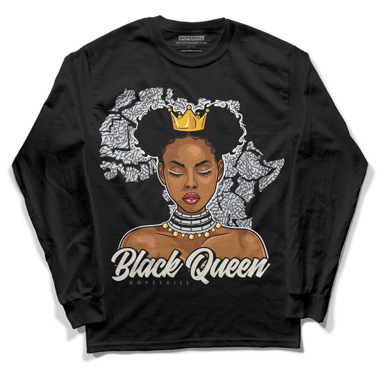 Jordan 1 Retro Low OG Black Cement DopeSkill Long Sleeve T-Shirt Black Queen Graphic Streetwear - black