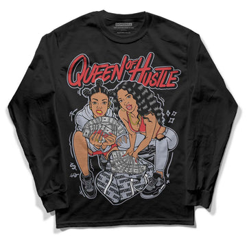 Jordan 4 “Bred Reimagined” DopeSkill Long Sleeve T-Shirt Queen Of Hustle Graphic Streetwear - Black