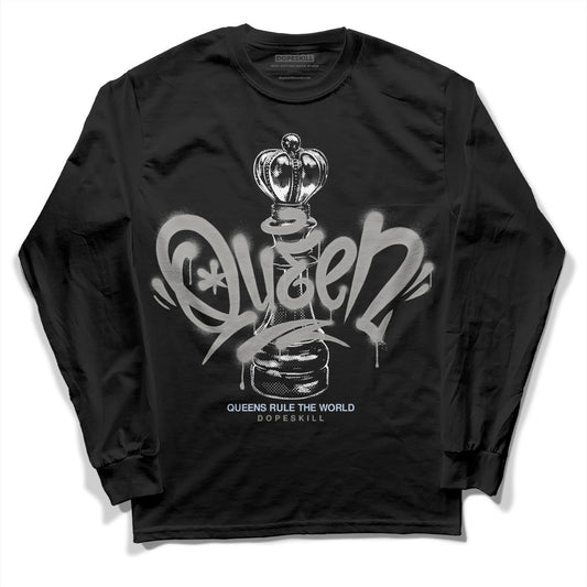 Jordan 6 Retro Cool Grey DopeSkill Long Sleeve T-Shirt Queen Chess Graphic Streetwear - Black