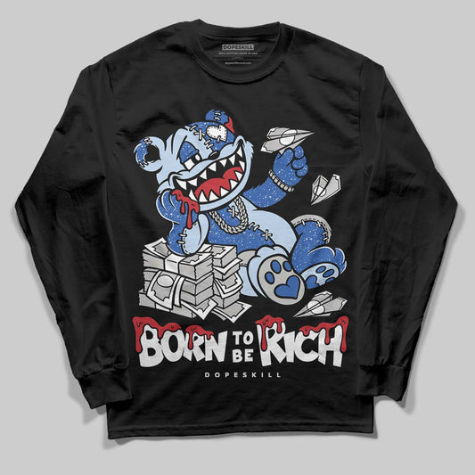 Awake NY x Jordan 5 Retro 'Black Racer Blue' DopeSkill Long Sleeve T-Shirt Born To Be Rich Graphic Streetwear - Black