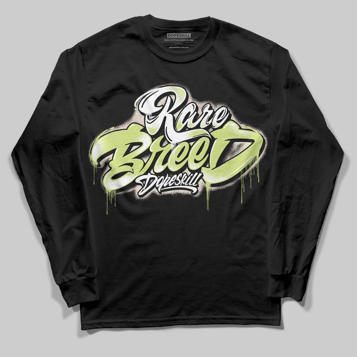 Jordan 5 “Luminous Green” DopeSkill Long Sleeve T-Shirt Rare Breed Type Graphic Streetwear - Black