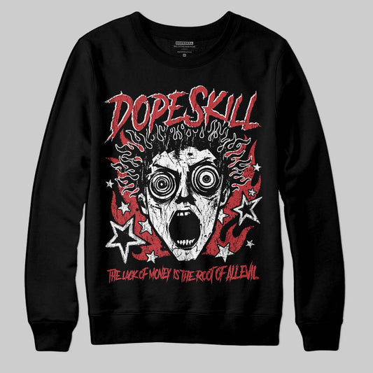 Red Sneakers DopeSkill Sweatshirt Root of Evil Graphic Streetwear - black
