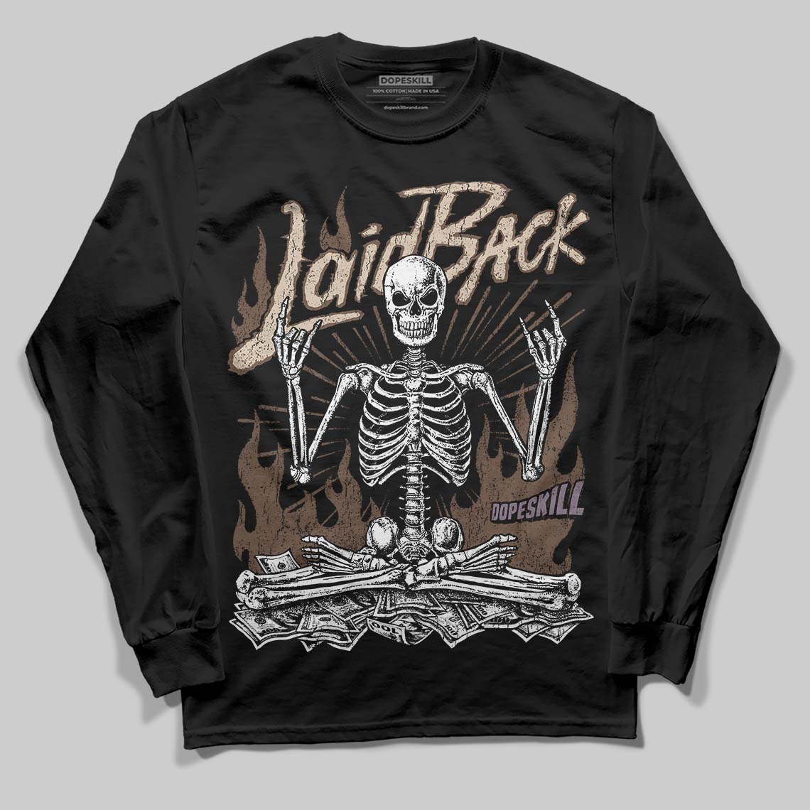 A Ma Maniére x Air Jordan 4 “Dark Mocha” DopeSkill Long Sleeve T-shirt Laid Back Graphic Streetwear - Black