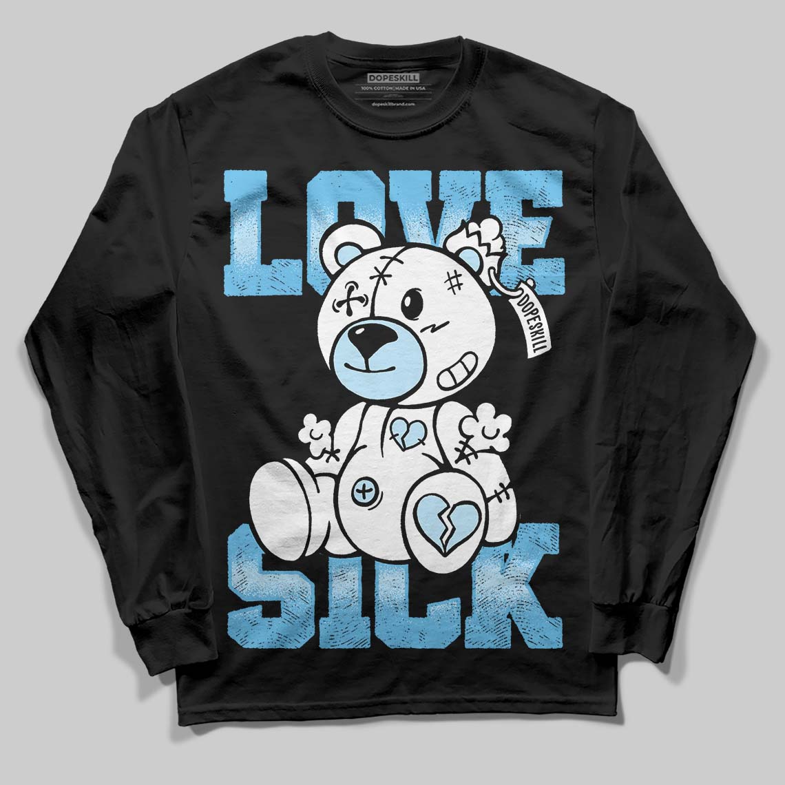 Jordan 11 Retro Legend Blue DopeSkill Long Sleeve T-Shirt Love Sick Graphic Streetwear - black