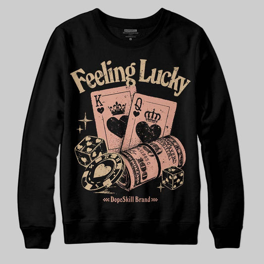 TAN Sneakers DopeSkill Sweatshirt Feeling Lucky Graphic Streetwear - Black