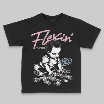 Jordan 4 Retro Valentine's Day (2026) (GS) DopeSkill Toddler Kids T-shirt Flexin' Graphic Streetwear - Black