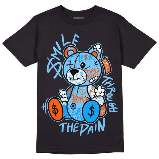Dunk Low Futura University Blue DopeSkill T-Shirt Smile Through The Pain Graphic Streetwear - Black