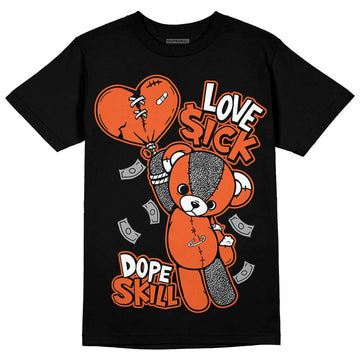 Jordan 3 Georgia Peach DopeSkill T-Shirt Love Sick Graphic Streetwear - Black