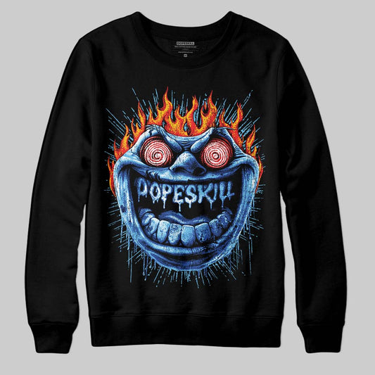 Royal Blue Sneakers DopeSkill Sweatshirt Hellfire Graphic Streetwear - Black
