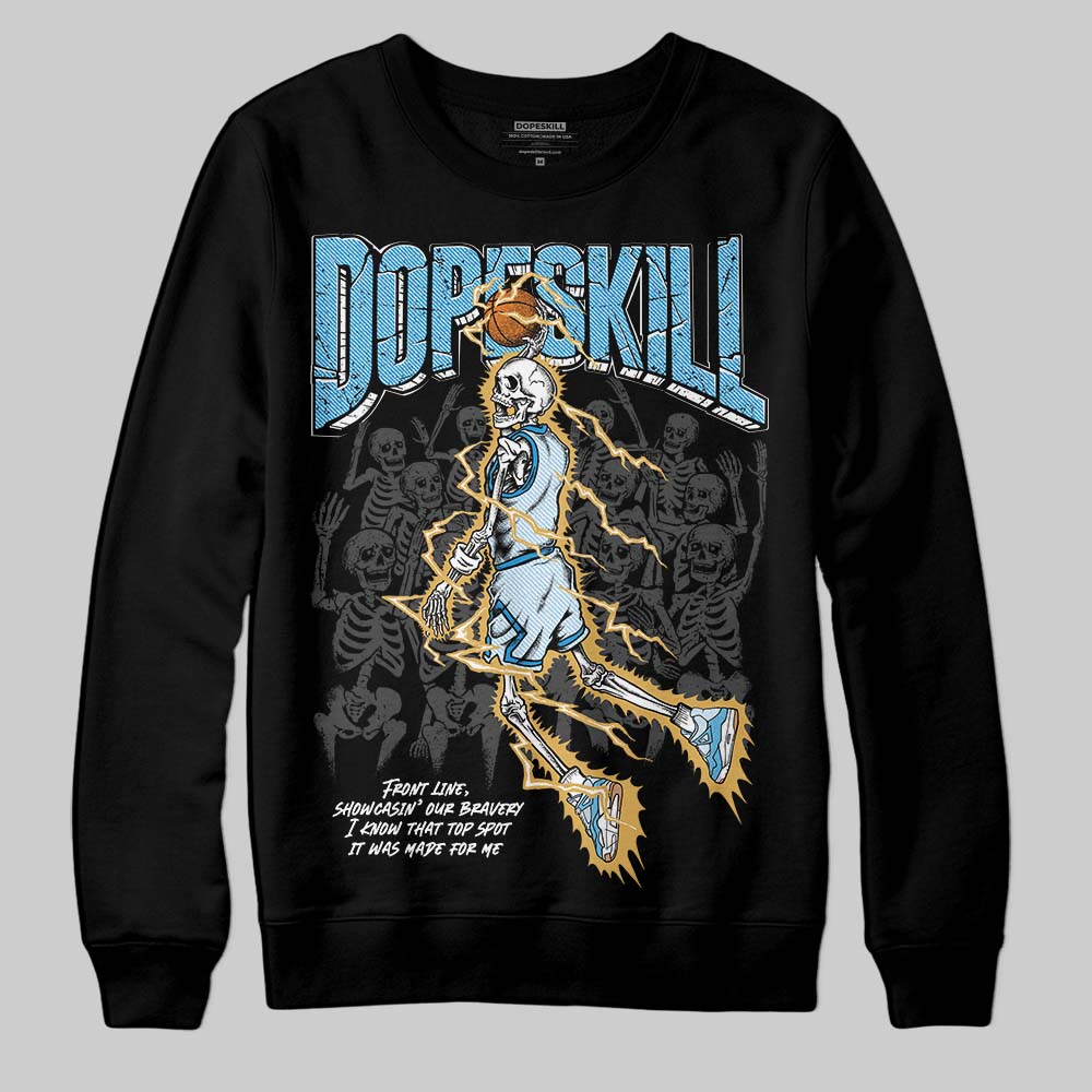 Jordan 4 Denim “Worn Blue” DopeSkill Sweatshirt Thunder Dunk Graphic Streetwear - Black