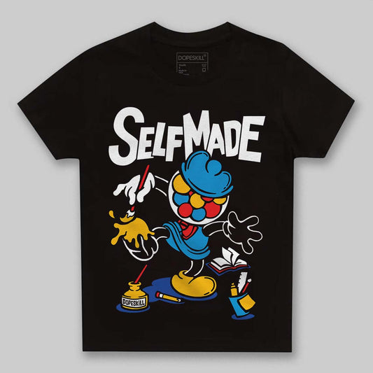 Royal Blue Sneakers DopeSkill Toddler Kids T-shirt Self Made Graphic Streetwear - Black