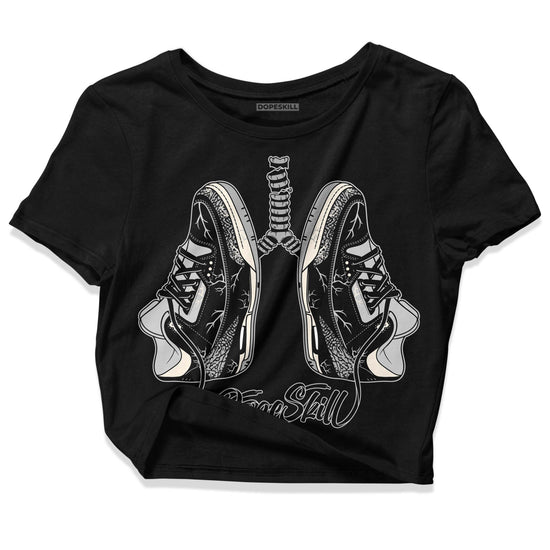 Jordan 3 “Off Noir” DopeSkill Women's Crop Top Breathe Graphic Streetwear - Black