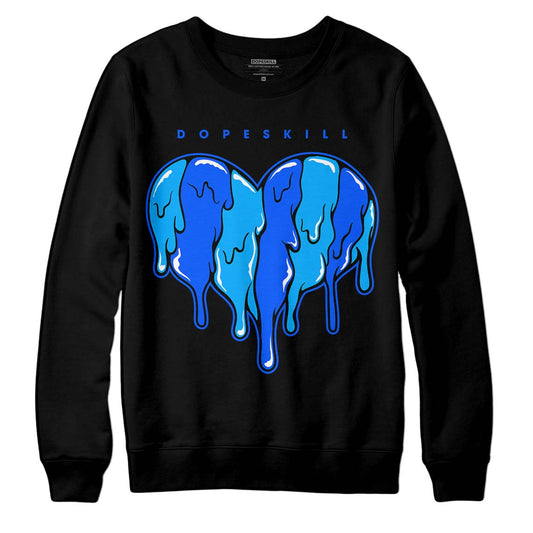 Royal Blue Sneakers DopeSkill Sweatshirt Slime Drip Heart Graphic Streetwear - Black