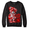 Jordan 4 Retro Red Cement DopeSkill Sweatshirt Broken Heart Graphic Streetwear - Black