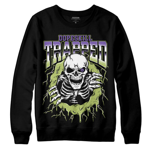 Jordan 4 Canyon Purple DopeSkill Sweatshirt Trapped Halloween Graphic Streetwear - Black