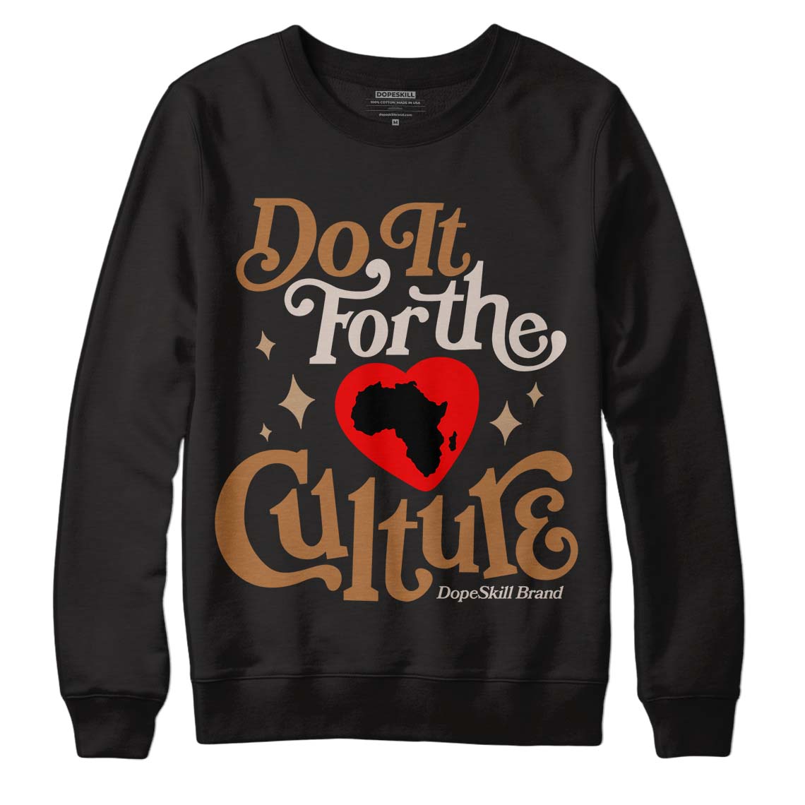 Jordan 3 Retro Palomino DopeSkill Sweatshirt Do It For The Culture Graphic Streetwear - Black