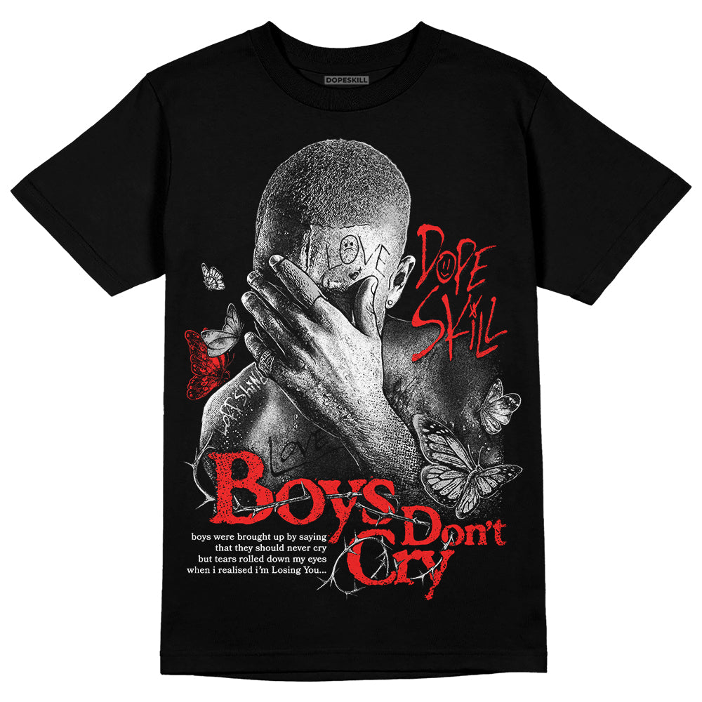 Jordan Spizike Low Bred DopeSkill T-Shirt Boys Don't Cry Graphic Streetwear - Black 