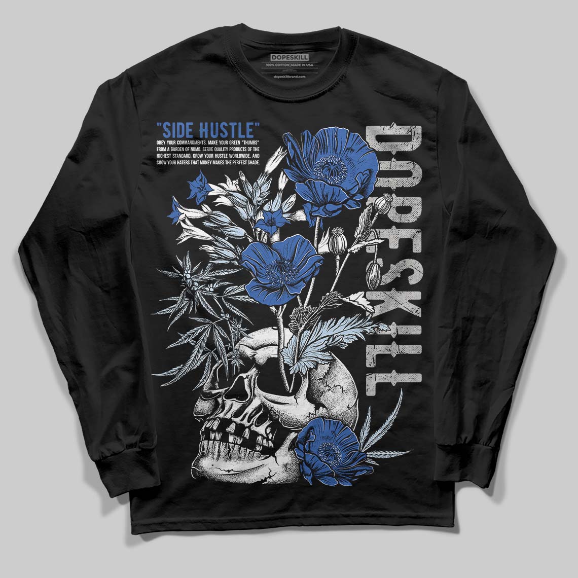 Awake NY x Jordan 5 Retro 'Black Racer Blue' DopeSkill Long Sleeve T-Shirt Side Hustle Graphic Streetwear - Black