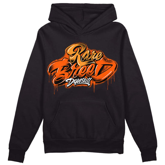 Jordan 12 Retro Brilliant Orange DopeSkill Hoodie Sweatshirt Rare Breed Type Graphic Streetwear - Black