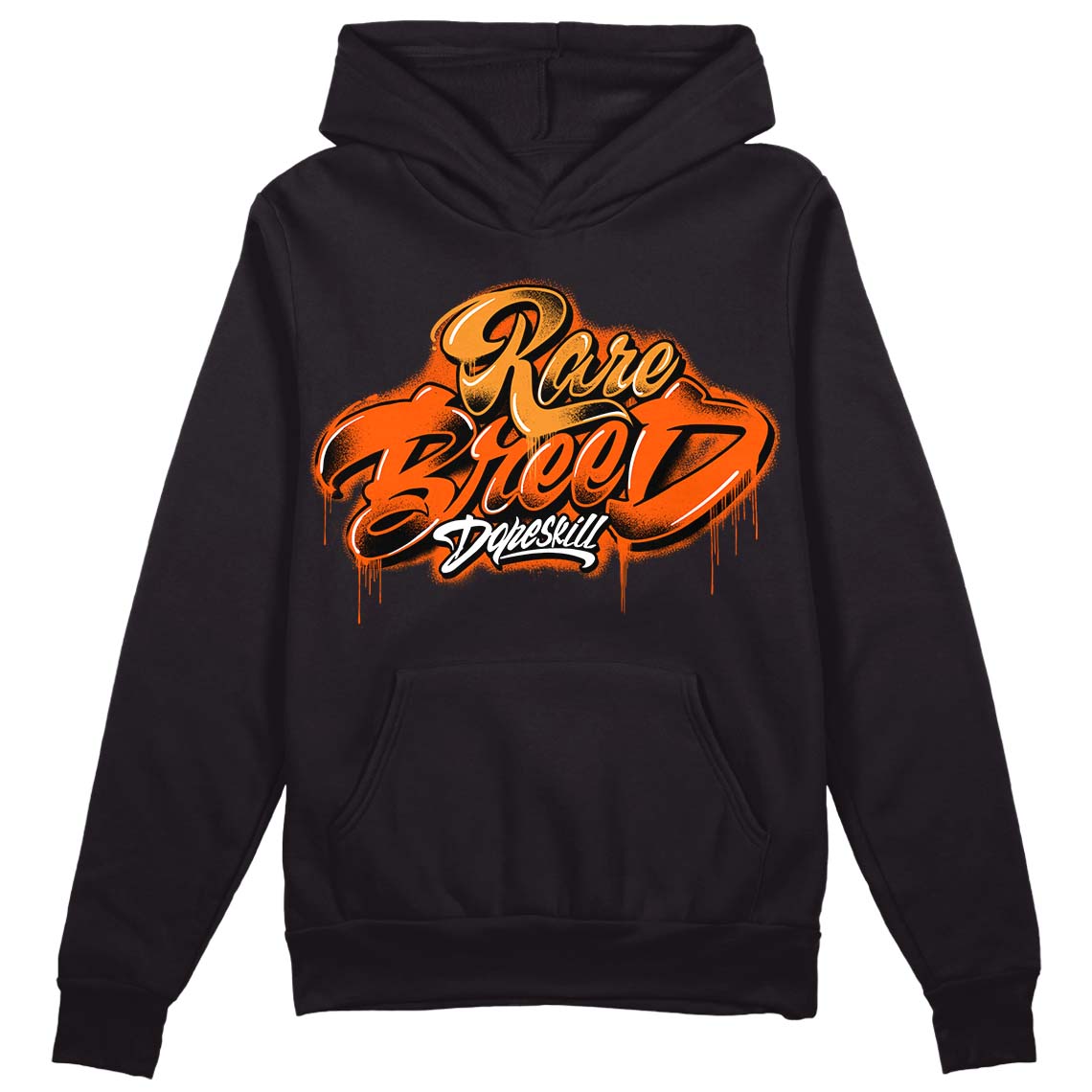 Jordan 12 Retro Brilliant Orange DopeSkill Hoodie Sweatshirt Rare Breed Type Graphic Streetwear - Black