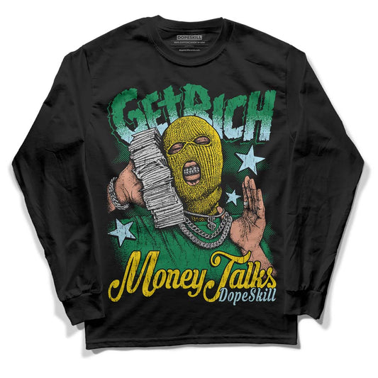 Jordan 5 “Lucky Green” DopeSkill Long Sleeve T-Shirt Get Rich Streetwear - Black