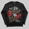 Jordan 9 'Olive' DopeSkill Long Sleeve T-Shirt No Money No Love Typo Graphic Streetwear - black