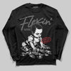Jordan 4 “Black Cat” (2025) DopeSkill Long Sleeve T-Shirt Flexin' Graphic Streetwear - Black