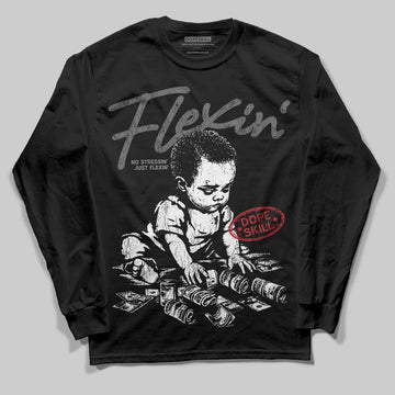 Jordan 4 “Black Cat” (2025) DopeSkill Long Sleeve T-Shirt Flexin' Graphic Streetwear - Black