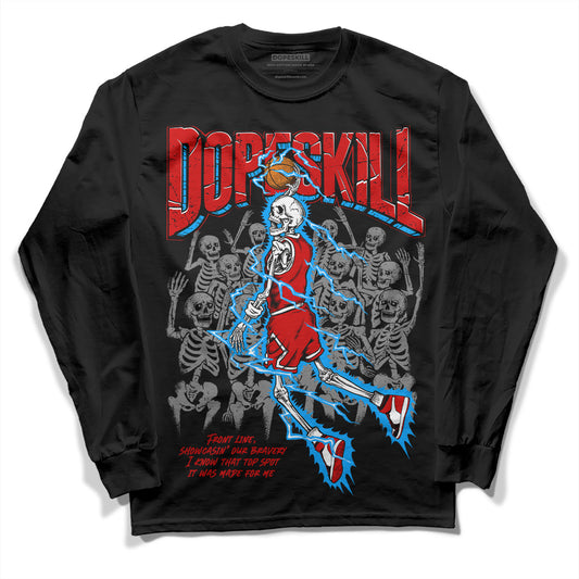 Jordan 1 Retro Low "Black Toe" DopeSkill Long Sleeve T-Shirt Thunder Dunk Graphic Streetwear - Black