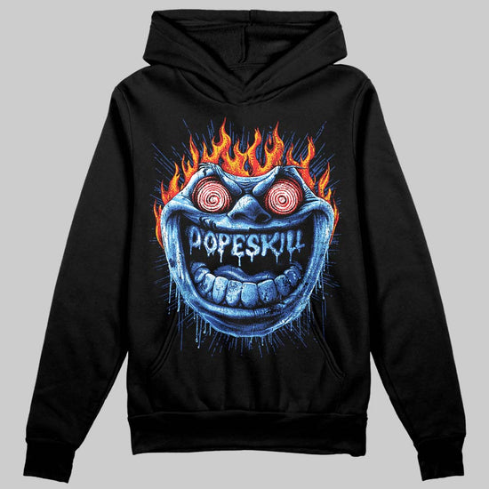 Royal Blue Sneakers DopeSkill Hoodie Sweatshirt Hellfire Graphic Streetwear - Black
