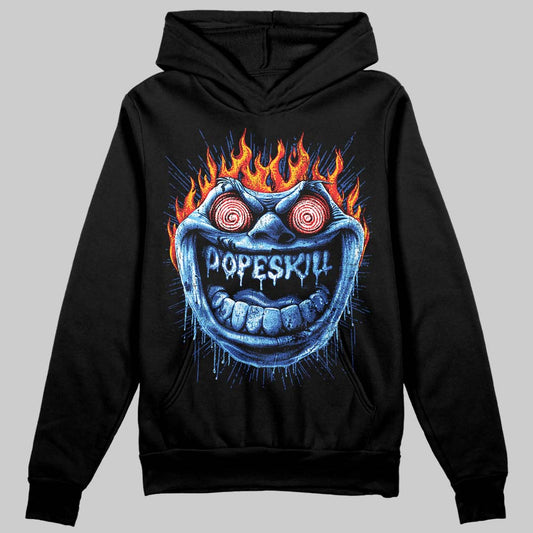 Royal Blue Sneakers DopeSkill Hoodie Sweatshirt Hellfire Graphic Streetwear - Black