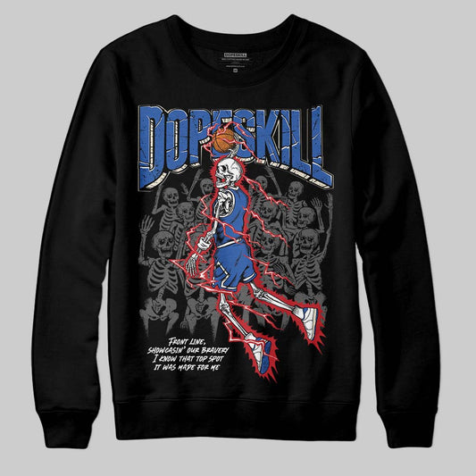 Jordan 1 Low Travis Scott x Fragment DopeSkill Sweatshirt Thunder Dunk Graphic Streetwear - Black