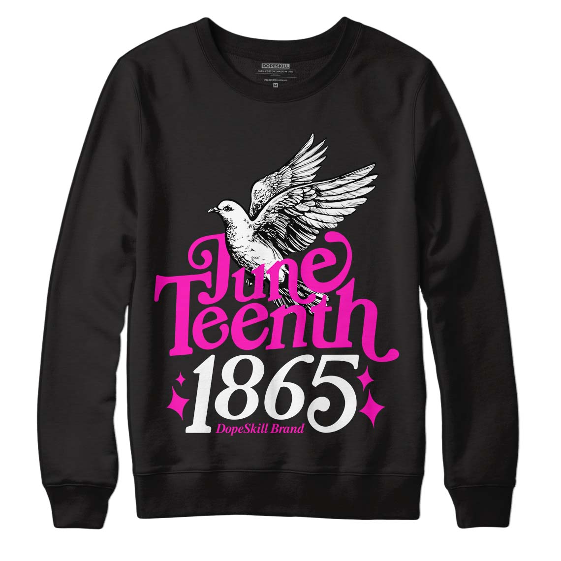 Dunk Low GS “Active Fuchsia” DopeSkill Sweatshirt Juneteenth 1865 Graphic Streetwear - Black