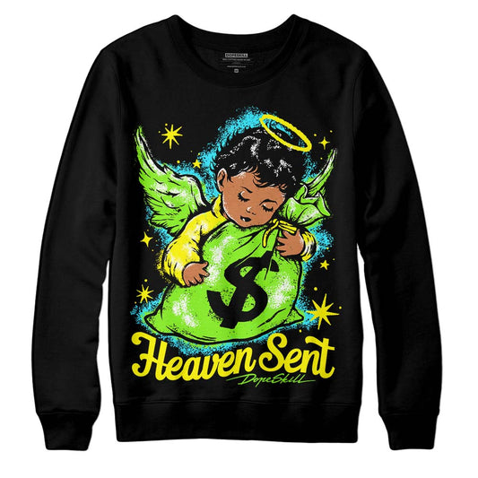 Neon Green Sneakers DopeSkill Sweatshirt Heaven Sent Graphic Streetwear - black