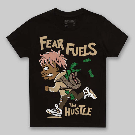 TAN Sneakers DopeSkill Toddler Kids T-shirt Fear Fuels The Hustle Graphic Streetwear - Black