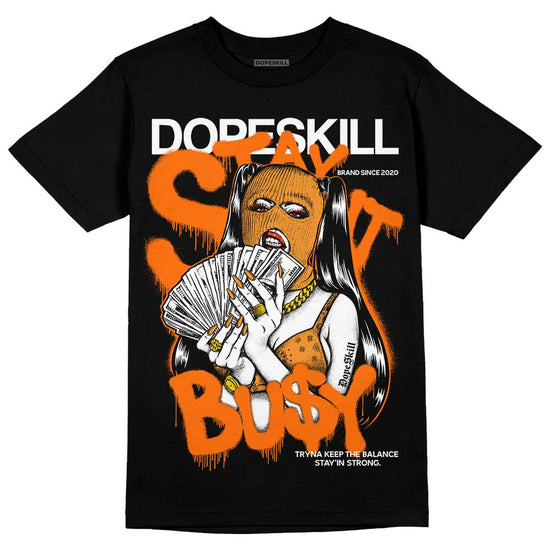 Orange, Black & White Sneakers DopeSkill T-Shirt Stay It Busy Graphic Streetwear - Black