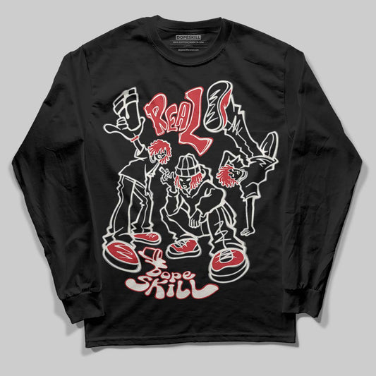 Jordan 4 “Flight Club” DopeSkill Long Sleeve T-Shirt Real Y2K Players Graphic Streetwear - Black