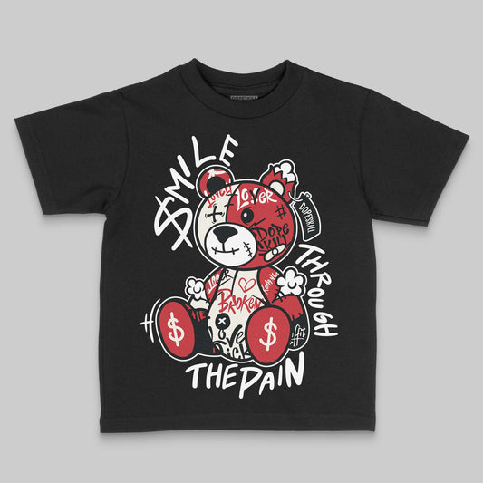 Jordan 4 “Flight Club” DopeSkill Toddler Kids T-shirt Smile Through The Pain Graphic Streetwear - Black