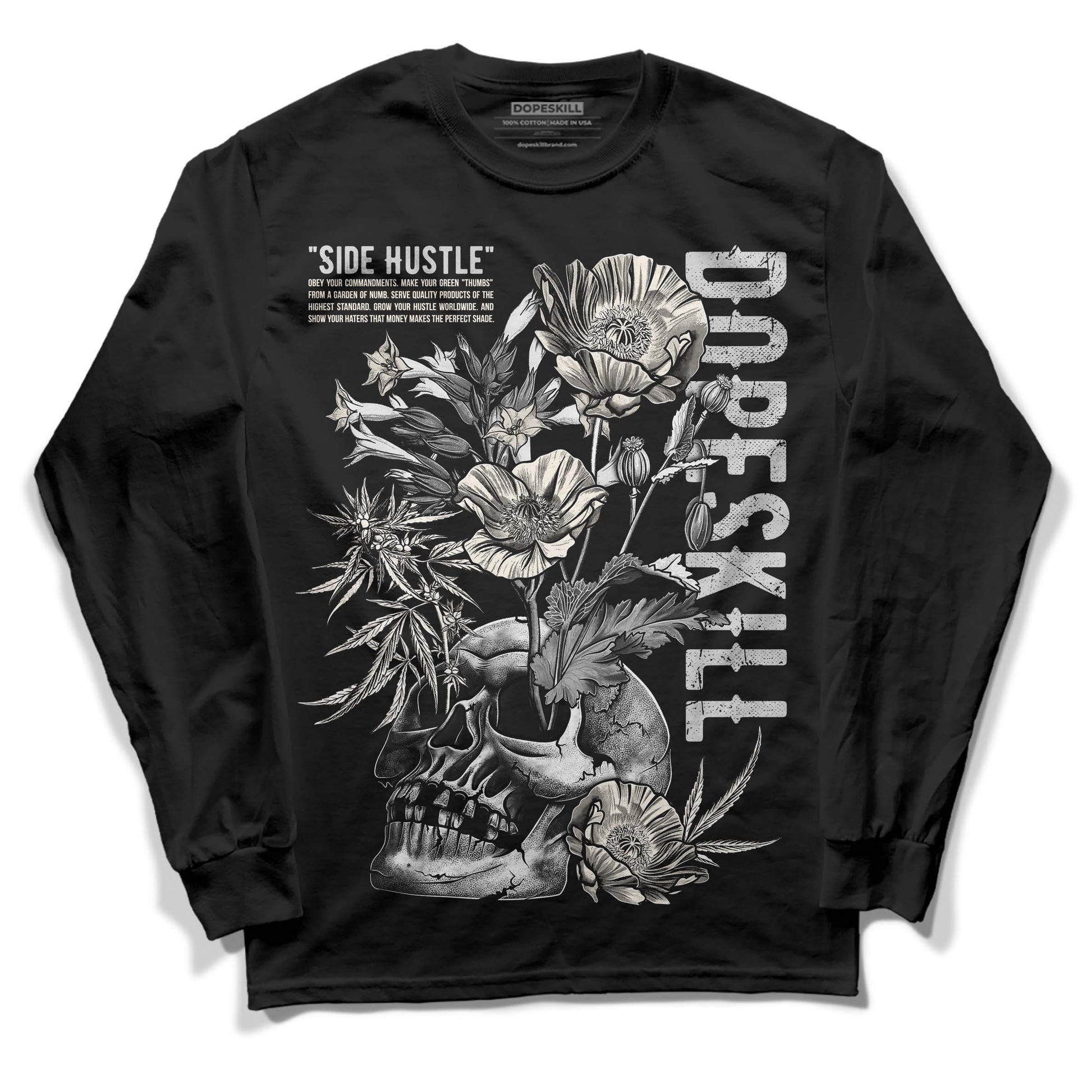 Jordan 3 “Off Noir” DopeSkill Long Sleeve T-Shirt Side Hustle Graphic Streetwear - Black