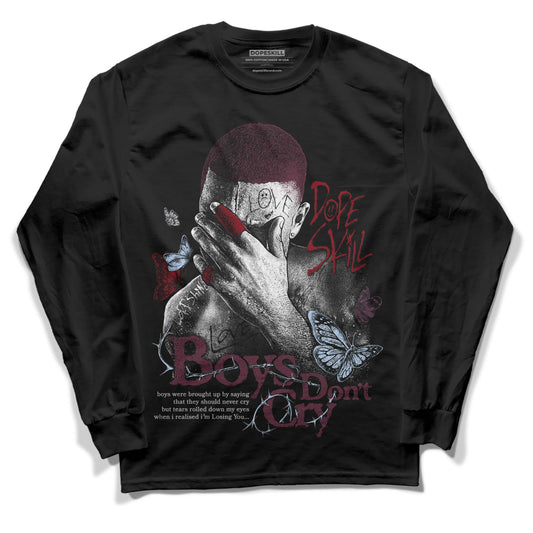 Jordan 5 Retro Burgundy (2023) DopeSkill Long Sleeve T-Shirt Boys Don't Cry Graphic Streetwear - Black