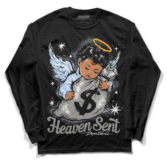 Jordan 11 Cool Grey DopeSkill Long Sleeve T-Shirt Heaven Sent Graphic Streetwear - Black