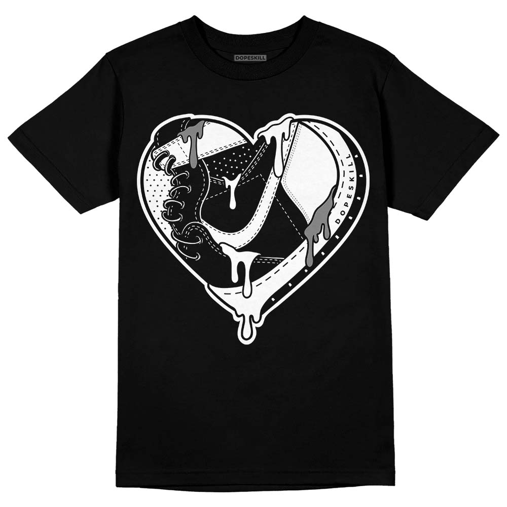 Jordan 1 High OG “Black/White” DopeSkill T-Shirt Heart Jordan 1 Graphic Streetwear - Black