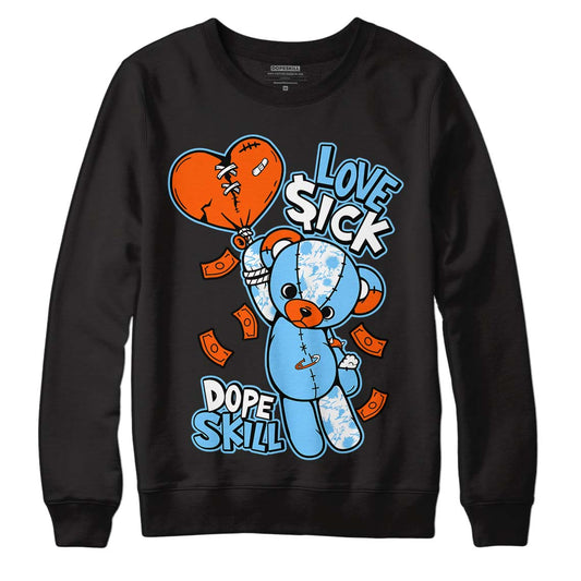 Dunk Low Futura University Blue DopeSkill Sweatshirt Love Sick Graphic Streetwear - Black